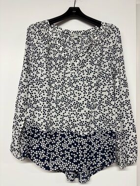 Boden Ladies Navy & Ivory Dot Blouse